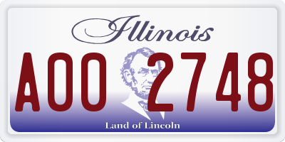 IL license plate A002748