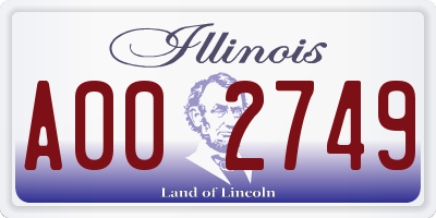 IL license plate A002749