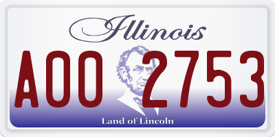 IL license plate A002753