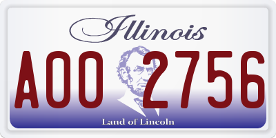 IL license plate A002756