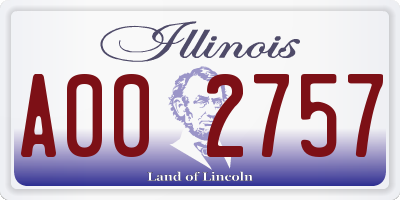 IL license plate A002757