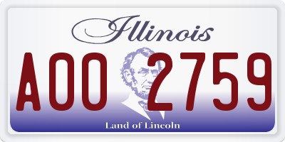IL license plate A002759