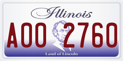IL license plate A002760