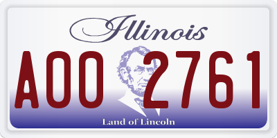IL license plate A002761
