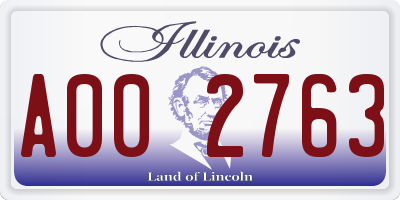 IL license plate A002763