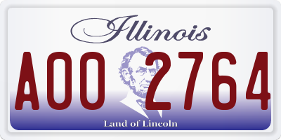 IL license plate A002764