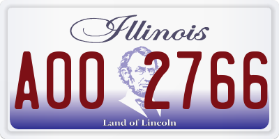 IL license plate A002766
