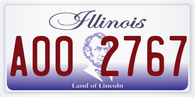 IL license plate A002767