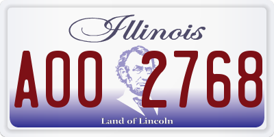 IL license plate A002768