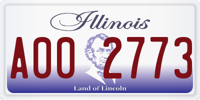 IL license plate A002773