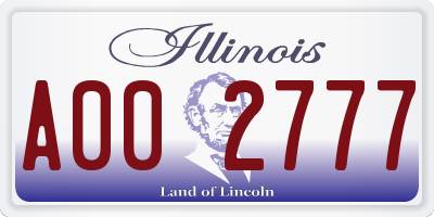 IL license plate A002777