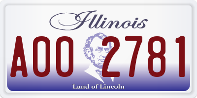 IL license plate A002781