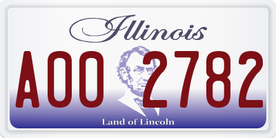 IL license plate A002782