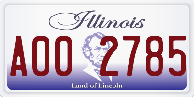 IL license plate A002785