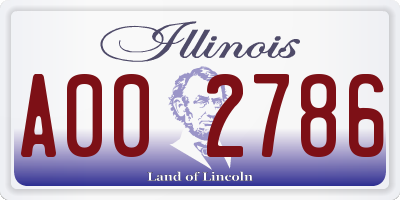 IL license plate A002786