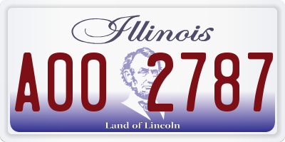 IL license plate A002787