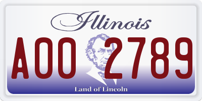 IL license plate A002789