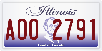 IL license plate A002791
