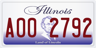 IL license plate A002792