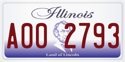 IL license plate A002793