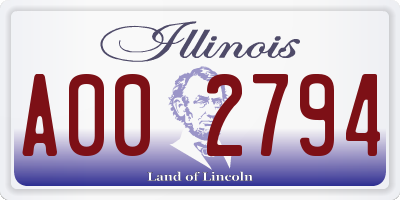 IL license plate A002794