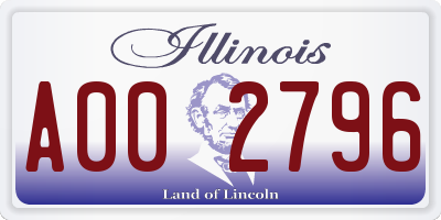 IL license plate A002796