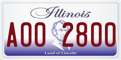 IL license plate A002800