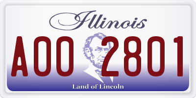 IL license plate A002801