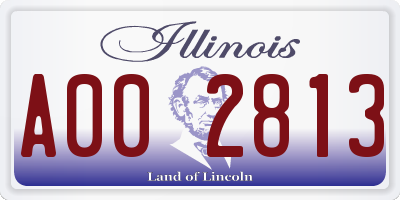 IL license plate A002813