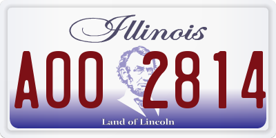 IL license plate A002814