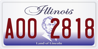 IL license plate A002818