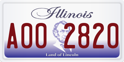 IL license plate A002820