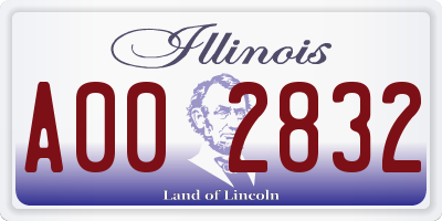 IL license plate A002832