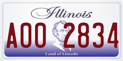 IL license plate A002834