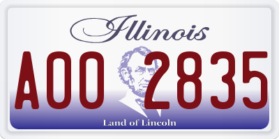 IL license plate A002835