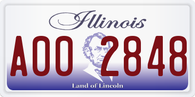 IL license plate A002848