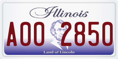 IL license plate A002850