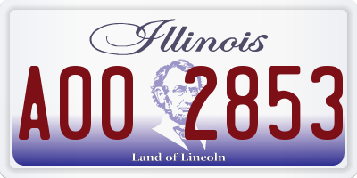 IL license plate A002853