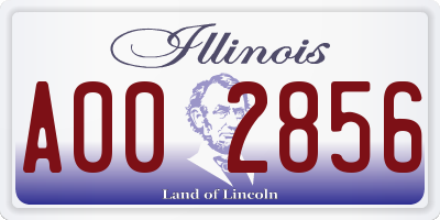 IL license plate A002856