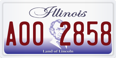 IL license plate A002858