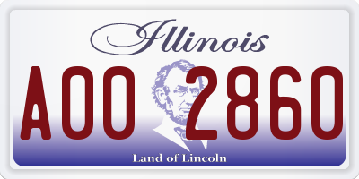 IL license plate A002860