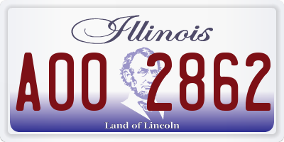 IL license plate A002862