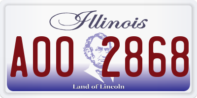 IL license plate A002868