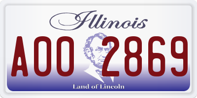 IL license plate A002869