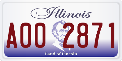 IL license plate A002871