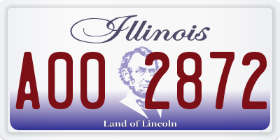 IL license plate A002872