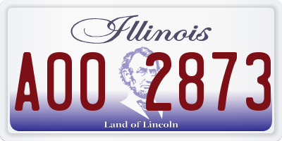 IL license plate A002873