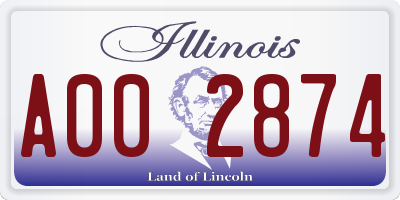 IL license plate A002874