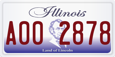 IL license plate A002878