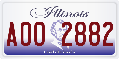 IL license plate A002882